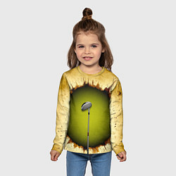 Лонгслив детский Клюшка для гольфа на бежевом, цвет: 3D-принт — фото 2