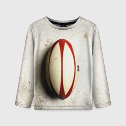 Детский лонгслив Мяч для регби на белом