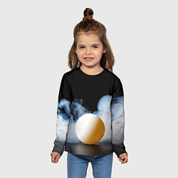 Лонгслив детский Мяч для пинг понга в дыму, цвет: 3D-принт — фото 2