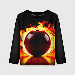 Детский лонгслив Огненный шар для боулинга