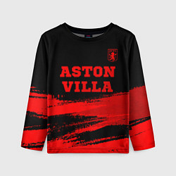 Детский лонгслив Aston Villa - red gradient посередине