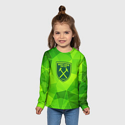 Лонгслив детский West Ham green poly, цвет: 3D-принт — фото 2