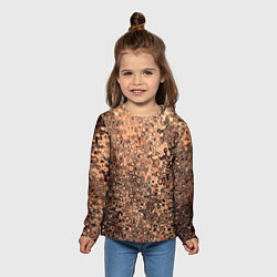 Лонгслив детский Светлый коричневый абстрактная текстура, цвет: 3D-принт — фото 2