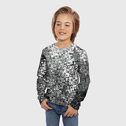 Лонгслив детский Чёрно-белый абстрактная текстура, цвет: 3D-принт — фото 2