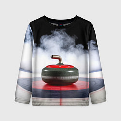 Лонгслив детский Кёрлинг и белый дым, цвет: 3D-принт