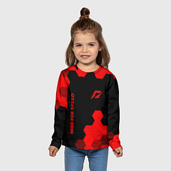 Лонгслив детский Need for Speed - red gradient вертикально, цвет: 3D-принт — фото 2