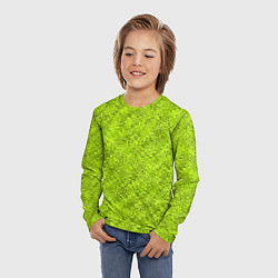Лонгслив детский Салатовый текстурированный, цвет: 3D-принт — фото 2