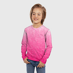 Лонгслив детский Розовый градиент с узором, цвет: 3D-принт — фото 2