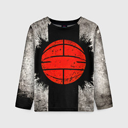 Лонгслив детский Стритбольный мяч в чб, цвет: 3D-принт