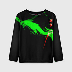 Детский лонгслив Color black green red
