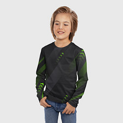 Лонгслив детский Color black green, цвет: 3D-принт — фото 2
