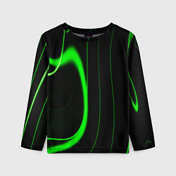 Детский лонгслив Color green light green black