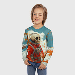 Лонгслив детский Скелет в облаках из космоса, цвет: 3D-принт — фото 2