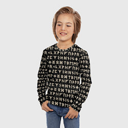 Лонгслив детский Древние руны викингов, цвет: 3D-принт — фото 2