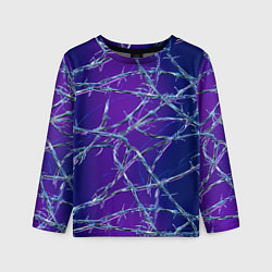 Лонгслив детский Проволока на сине-фиолетовом фоне - абстрактная те, цвет: 3D-принт