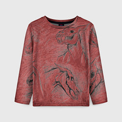 Детский лонгслив Черепа лошадей - эскиз