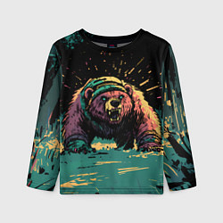 Лонгслив детский Медведь в гневе, цвет: 3D-принт
