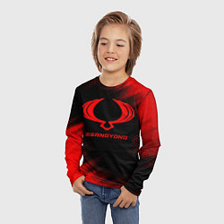 Лонгслив детский SsangYong - red gradient, цвет: 3D-принт — фото 2