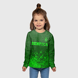 Лонгслив детский Benfica - green gradient посередине, цвет: 3D-принт — фото 2