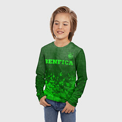 Лонгслив детский Benfica - green gradient посередине, цвет: 3D-принт — фото 2