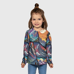 Лонгслив детский Горы в стиле фэнтези, цвет: 3D-принт — фото 2