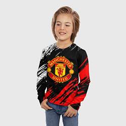 Лонгслив детский Манчестер юнайтед краски текстура, цвет: 3D-принт — фото 2