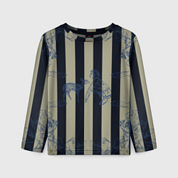 Лонгслив детский Чёрные полосы, цвет: 3D-принт