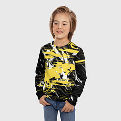 Лонгслив детский Желтая краска на черном, цвет: 3D-принт — фото 2