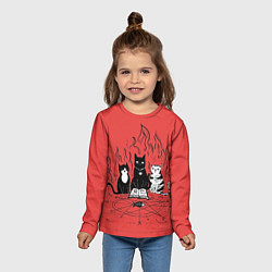 Лонгслив детский Котики колдуют, цвет: 3D-принт — фото 2