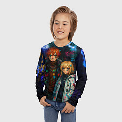 Лонгслив детский Люмин и Тарталья потеки краски, цвет: 3D-принт — фото 2