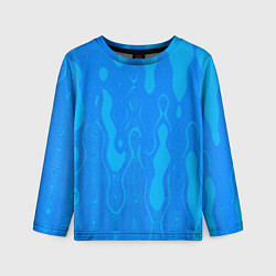 Детский лонгслив Голубой абстракция вода
