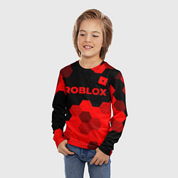 Лонгслив детский Roblox - red gradient посередине, цвет: 3D-принт — фото 2