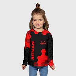 Лонгслив детский Hitman - red gradient вертикально, цвет: 3D-принт — фото 2