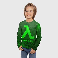 Лонгслив детский Half-Life - green gradient, цвет: 3D-принт — фото 2