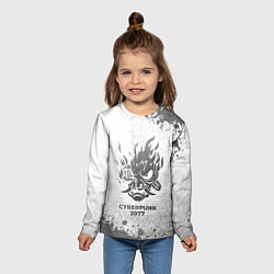 Лонгслив детский Cyberpunk 2077 - white gradient, цвет: 3D-принт — фото 2