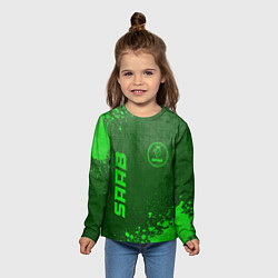 Лонгслив детский Saab - green gradient вертикально, цвет: 3D-принт — фото 2