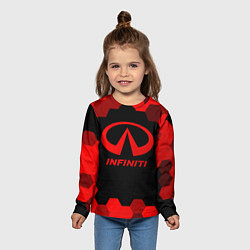 Лонгслив детский Infiniti - red gradient, цвет: 3D-принт — фото 2