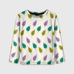 Детский лонгслив Листья на пятнах