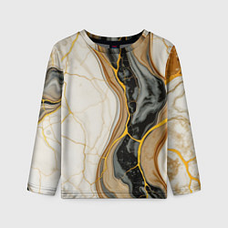 Детский лонгслив Золотистые прожилки в мраморе