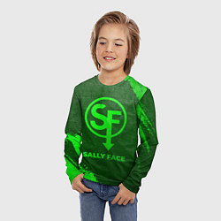 Лонгслив детский Sally Face - green gradient, цвет: 3D-принт — фото 2