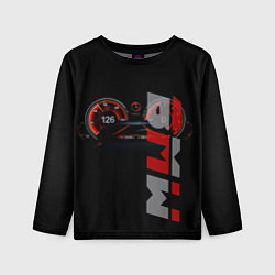 Лонгслив детский BMW спидометр и надпись, цвет: 3D-принт