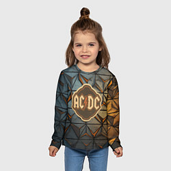Лонгслив детский ACDC винтажный логотип, цвет: 3D-принт — фото 2