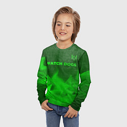Лонгслив детский Watch Dogs - green gradient посередине, цвет: 3D-принт — фото 2