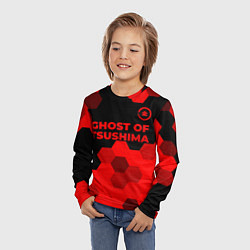 Лонгслив детский Ghost of Tsushima - red gradient посередине, цвет: 3D-принт — фото 2