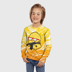 Лонгслив детский Курица и автомат, цвет: 3D-принт — фото 2