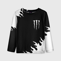Детский лонгслив Monster energy белый огонь
