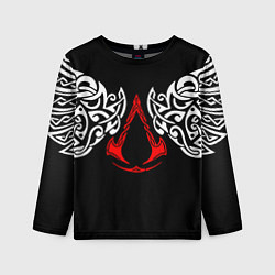 Лонгслив детский Силуэт ворона - Aссасинс Крид, цвет: 3D-принт