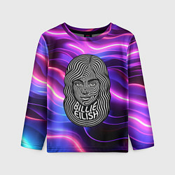 Лонгслив детский Портрет Билли Айлиш из линий, цвет: 3D-принт