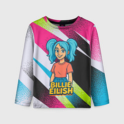 Детский лонгслив Билли Айлиш в стиле мультфильма