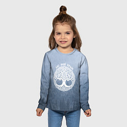 Лонгслив детский Лес мой храм древо миров - кельтское тату, цвет: 3D-принт — фото 2